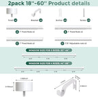 VOIIY 2 Pack Curtain Rods for Windows 28 to 48 Inch, Modern Adjustable Heavy - Image 9