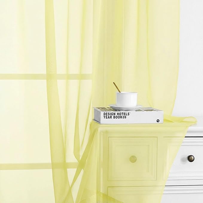 Chyhomenyc Sheer Curtains 72 Inch Length 2 Panels - Image 8
