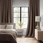 MIULEE Chocolate Brown Back Tab Blackout Curtains 102 Inch Long 2 Panels Set - Image 2
