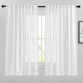NICETOWN White Sheer Linen Curtains Natural Style, Rod Pockets & Back Tab by NICETOWN