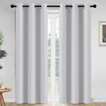 Yakamok Blackout Curtains Greyish White Room Darkening Thermal Insulated by Yakamok