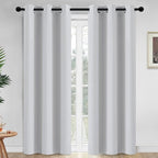Yakamok Blackout Curtains Greyish White Room Darkening Thermal Insulated by Yakamok