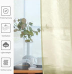 youleyar Solid Sheer Rod Pocket Curtain Voile Draperies 2 Panels White Beige - Image 5