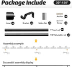 GEEBOBO 2 Pack Black Curtain Rods - Image 6