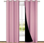 NICETOWN Crystal Pink Full Shade Curtain Panels, Pair of Thermal Insulated & by NICETOWN