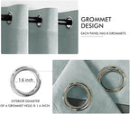 MIULEE Velvet Curtains Misty Blue Elegant Grommet Thermal Insulated Soundproof - Image 2