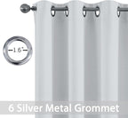 Yakamok Greyish White Curtains for Bedroom, Grommet Thermal Insulated Room - Image 2