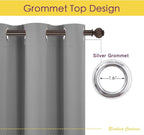 NICETOWN Silver Grey Blackout Curtain Panels - Image 3