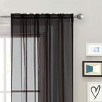SpaceDresser Basic Rod Pocket Sheer Voile Window Curtain Panels White 1 Pair 2 - Image 3