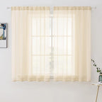 MIULEE 2 Panels Solid Color Sheer Window Curtains Elegant Window Voile by MIULEE