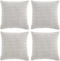Fancy Homi 4 Packs Pure White Decorative Throw Pillow Covers 16x16 Inch by Fancy+Homi