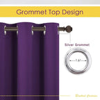 NICETOWN Blackout Window Curtains 70" L, 2 Panels, 34 inch, Royal Purple - Image 2