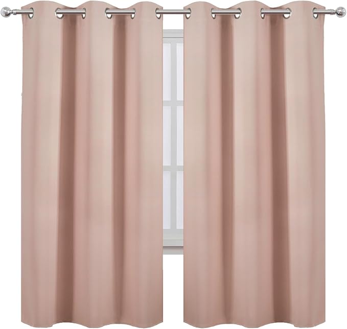 LEMOMO Blush Thermal Blackout Curtains/42 x 72 Inch/Set of 2 Panels Room - Image 2