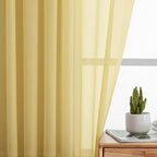 Sheer Curtains 63 Inch Length 2 Panels Set - Image 6