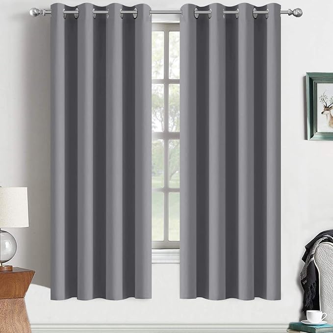 Yakamok Room Darkening Curtains Thermal Insulated Gray Blackout Curtain Panels by Yakamok