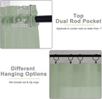 Sage Green Sheer Curtains for Bedroom Living Room 45 Inch Length 2 Panels - Image 4