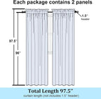 Simplebrand Cream Sheer Curtains 96 Inches Long 2 Panels, Light Filtering Rod - Image 8