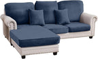 Couch Cover 3-Piece Elastic Velvet Couch Cushion Covers & Chaise Slipcovers by Taque