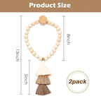 SRG Handmade Magnetic Wooden Bead Curtain Tiebacks 2 PCS | Simple Elegant - Image 5