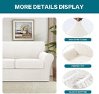 Turquoize 4 Piece Sofa Covers for 3 Cushion Couch Sofa Slipcover Soft Couch - Image 4