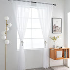 SpaceDresser Basic Rod Pocket Sheer Voile Window Curtain Liners White 2 Panels - Image 3