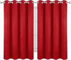 LEMOMO Blackout Curtains 66 x 54 Inch Long Bright Red Curtains Set of 2 Panels - Image 2