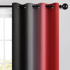 Yakamok Blackout Ombre Black and Red Curtains - Image 3
