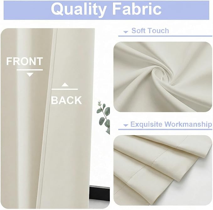 Simplebrand Ava Ivory Light Filtering Curtains - Image 3