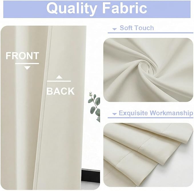 Simplebrand Ava Ivory Light Filtering Curtains - Image 3