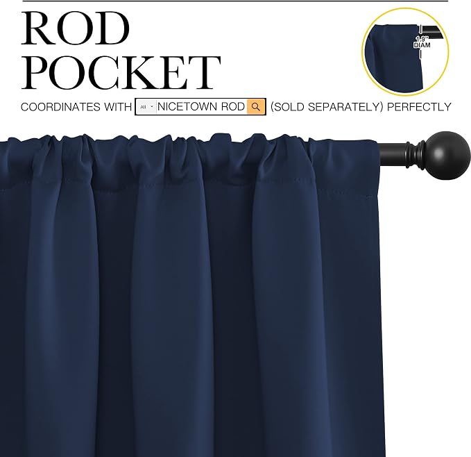 NICETOWN Kitchen Curtains, Short Blackout Curtains & Drapes, Thermal Insulated - Image 3