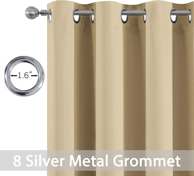 Yakamok Blackout Curtains Room Darkening Thermal Insulated Grommet top Window - Image 4