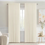 MIULEE Birch Back Tab Blackout Curtains 72 Inches Long 2 Panels Set by MIULEE