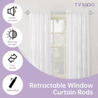 TVWOO Silver Wrap Around Curtain Rods:5/8 In Blackout Adjustable Window Curtain - Image 2
