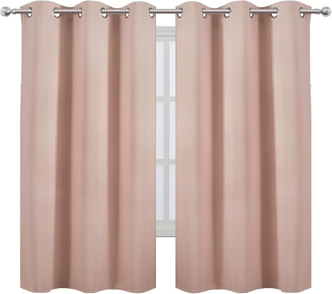 LEMOMO Blush Thermal Blackout Curtains/38 x 63 Inch/Set of 2 Panels Room - Image 2