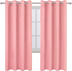 LEMOMO Blackout Curtains 66 x 72 Inch Long Pink Curtains Set of 2 Panels Room - Image 2