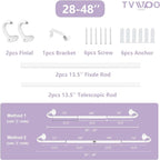 TVWOO Wrap Around Curtain Rods, 5/8 Inch Adjustable Blackout Curtain Rod Set - Image 6