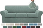 Turquoize 4 Piece Sofa Covers for 3 Cushion Couch Sofa Slipcover Soft Couch by Turquoize