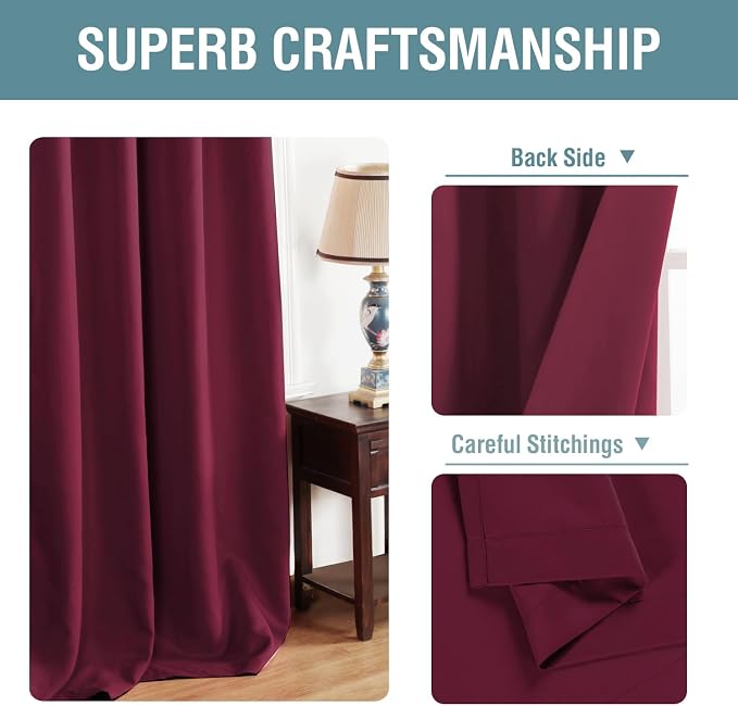 H.VERSAILTEX Blackout Curtains for Bedroom 84 Inches Length Thermal Insulated - Image 3