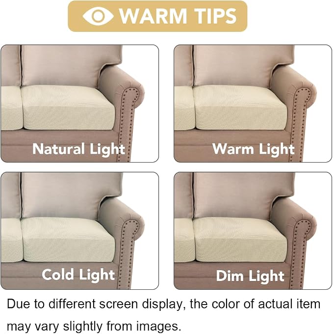 H.VERSAILTEX High Stretch Individual Seat Cushion Covers Sofa Slipcovers Couch - Image 7