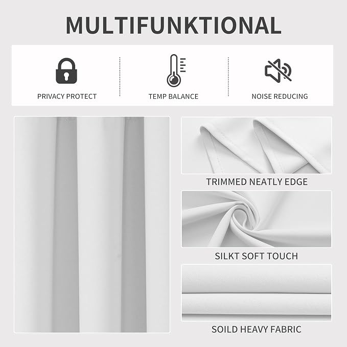 Joydeco Blackout Curtains 90 Inches Long 2 Panels Set, Thermal Insulated Long - Image 3