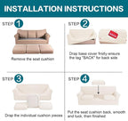 Turquoize 4 Piece Sofa Covers for 3 Cushion Couch Sofa Slipcover Soft Couch - Image 6
