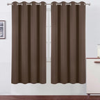 LEMOMO Blackout Curtains 66 x 72 Inch Long Chocolate Curtains Set of 2 Panels by Lemomo