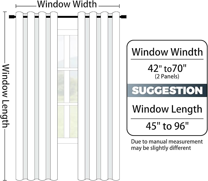 Yakamok 100% Blackout Curtains 63 Inch Length 2 Layers, Light Blocking Thermal - Image 7