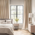 MIULEE Beige Back Tab Blackout Curtains 54 Inches Long 2 Panels Set - Image 2