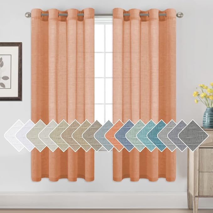 H.VERSAILTEX Linen Curtains Natural Linen Blended Curtain Panels by HVERSAILTEX