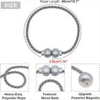 2 Pack Magnetic Curtain Tiebacks Modern Handmade Rope Curtain Tie Backs - Image 3
