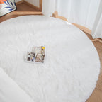 ORINOVA White Fluffy Round Rug 5ft - Image 2