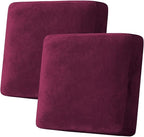 H.VERSAILTEX Velvet Stretch Couch Cushion Cover Plush Cushion Slipcover by HVERSAILTEX