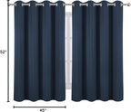 LEMOMO Navy Blue Blackout Curtains/52 x 45 Inch/Set of 2 Panels Room Darkening - Image 10