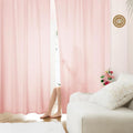 HOMEIDEAS Non-See-Through Blush Pink Privacy Sheer Curtains, 52 X 45 Inches by HOMEIDEAS